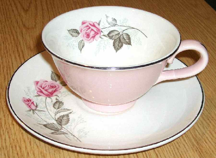 TST78 Footed Cup & Saucer Set by Taylor, Smith & Taylor (Ts&T)-1