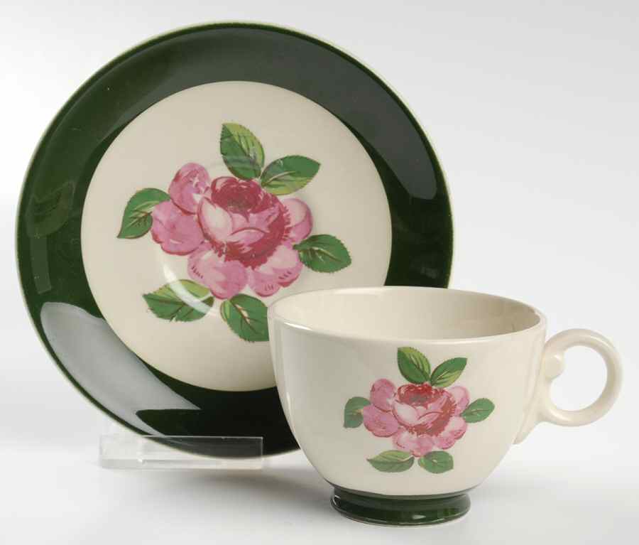 2066 Footed Cup & Saucer Set by Taylor, Smith & Taylor (Ts&T)-1