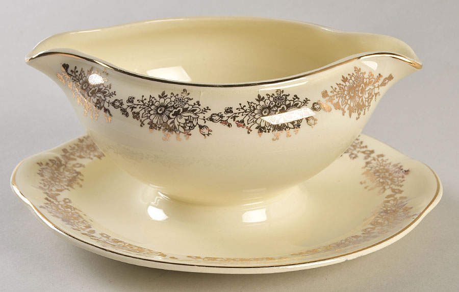 1111 Gravy Boat with Attached Underplate by Taylor, Smith & Taylor (Ts&T)-1