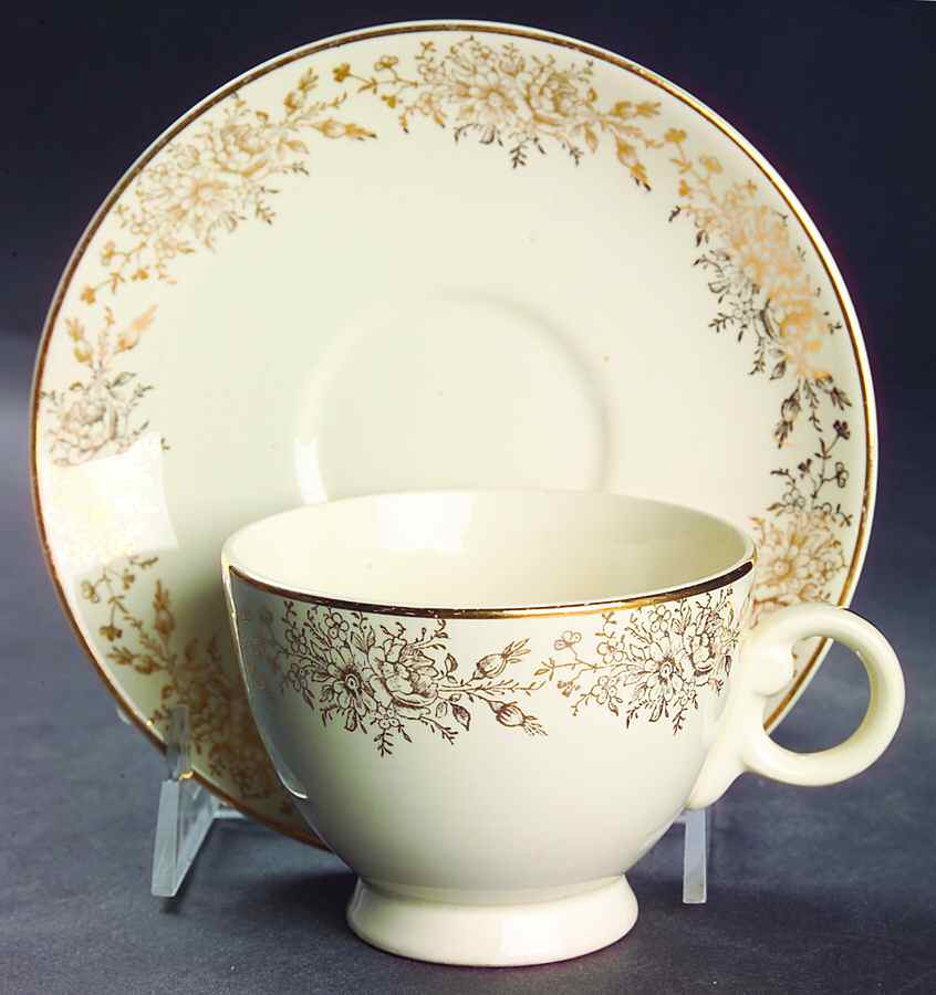 1111 Footed Cup & Saucer Set by Taylor, Smith & Taylor (Ts&T)-1