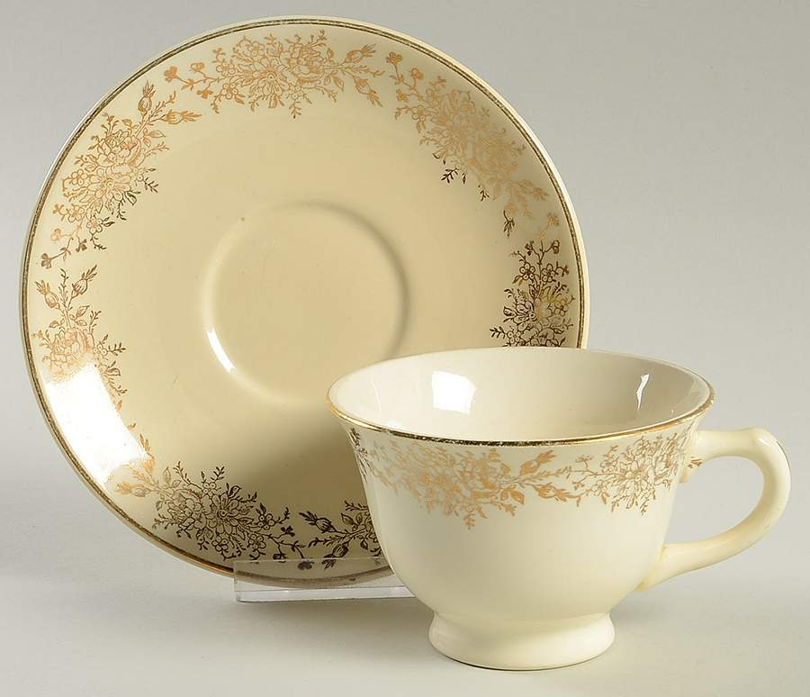 1111 Footed Cup & Saucer Set by Taylor, Smith & Taylor (Ts&T)-1
