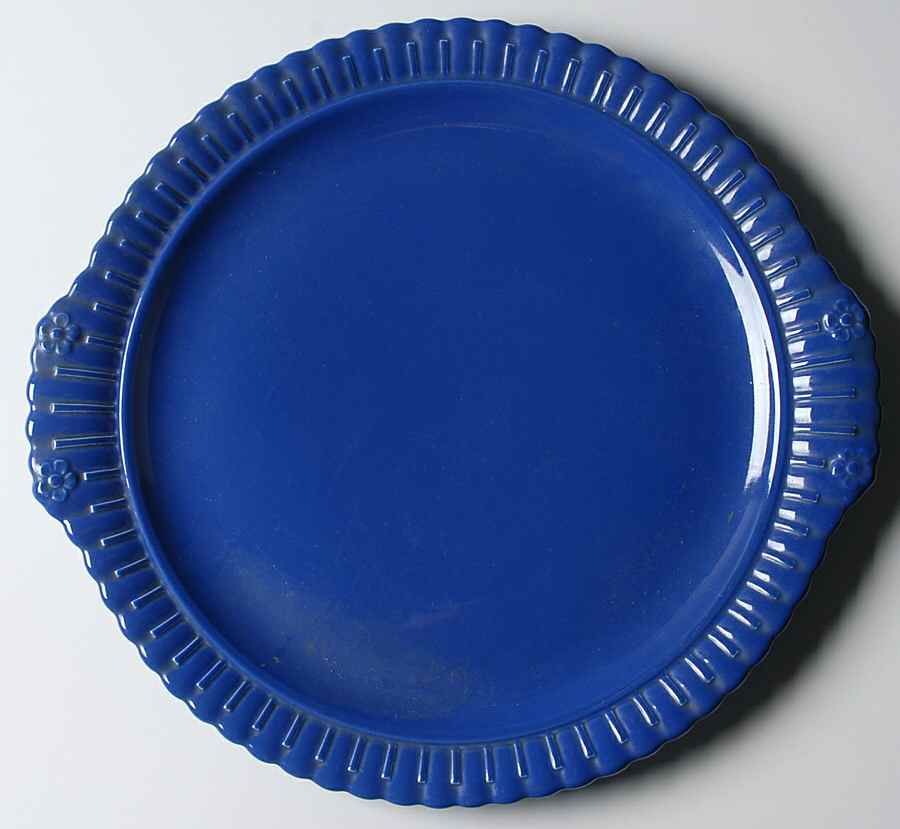 Vistosa Cobalt Blue 14" Chop Plate (Round Platter) by Taylor, Smith & Taylor (Ts&T)-1