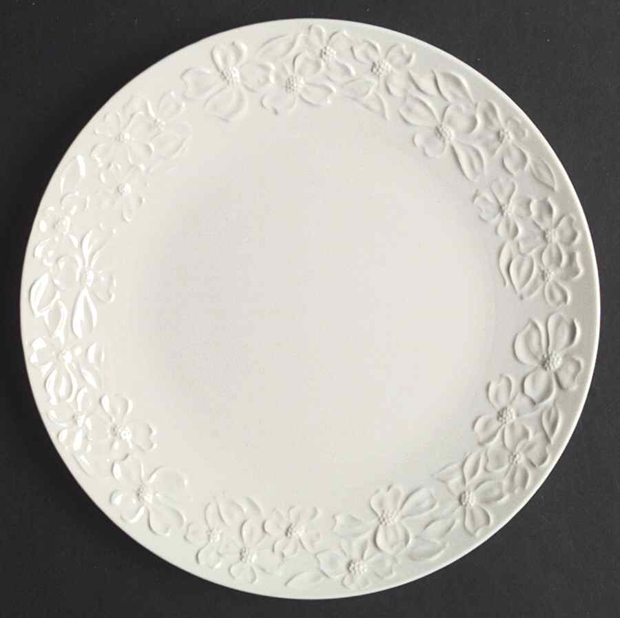 White Dogwood Dinner Plate by Taylor, Smith & Taylor (Ts&T)-1