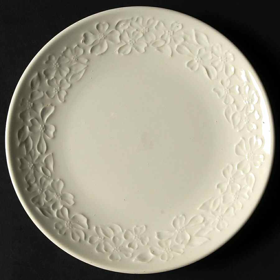 White Dogwood Bread & Butter Plate by Taylor, Smith & Taylor (Ts&T)-1