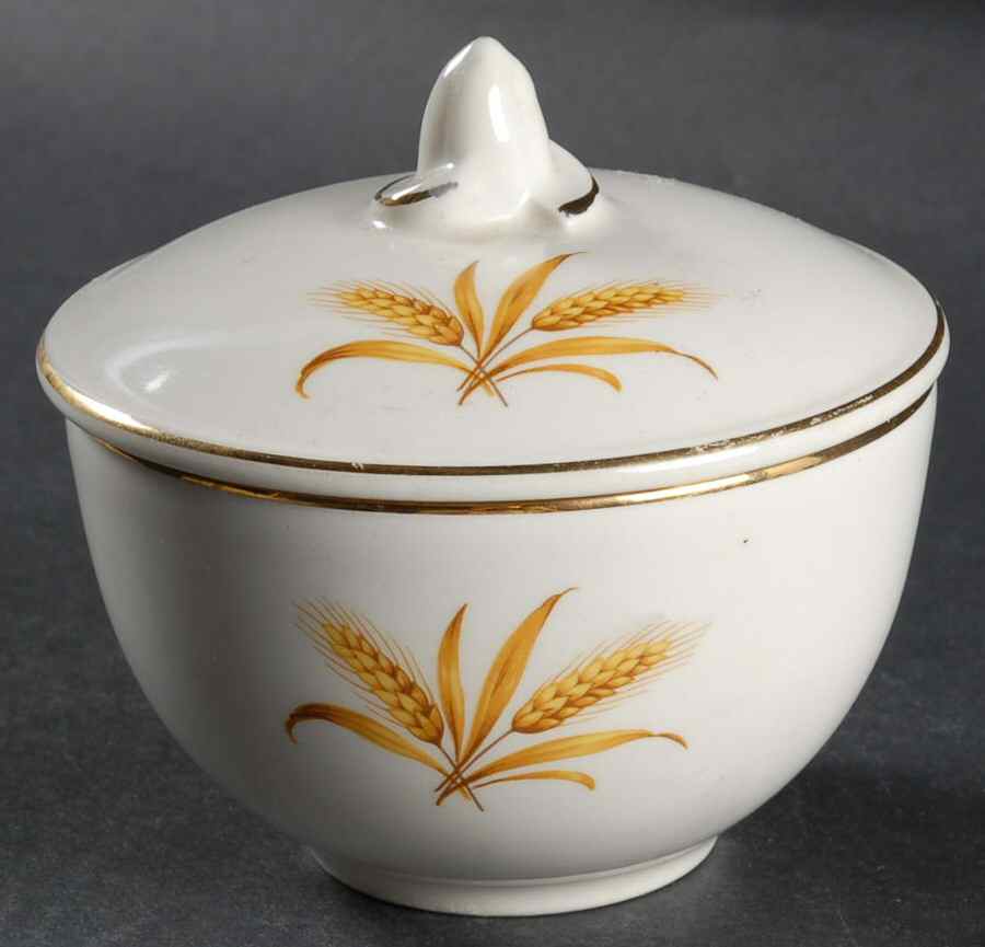 Wheat Sugar Bowl & Lid by Taylor, Smith & Taylor (Ts&T)-1