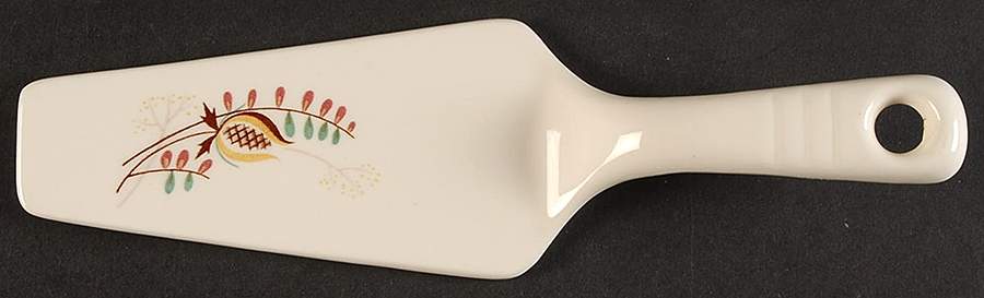 Wood Hue Solid Ceramic Pie/Cake Server by Taylor, Smith & Taylor (Ts&T)-1