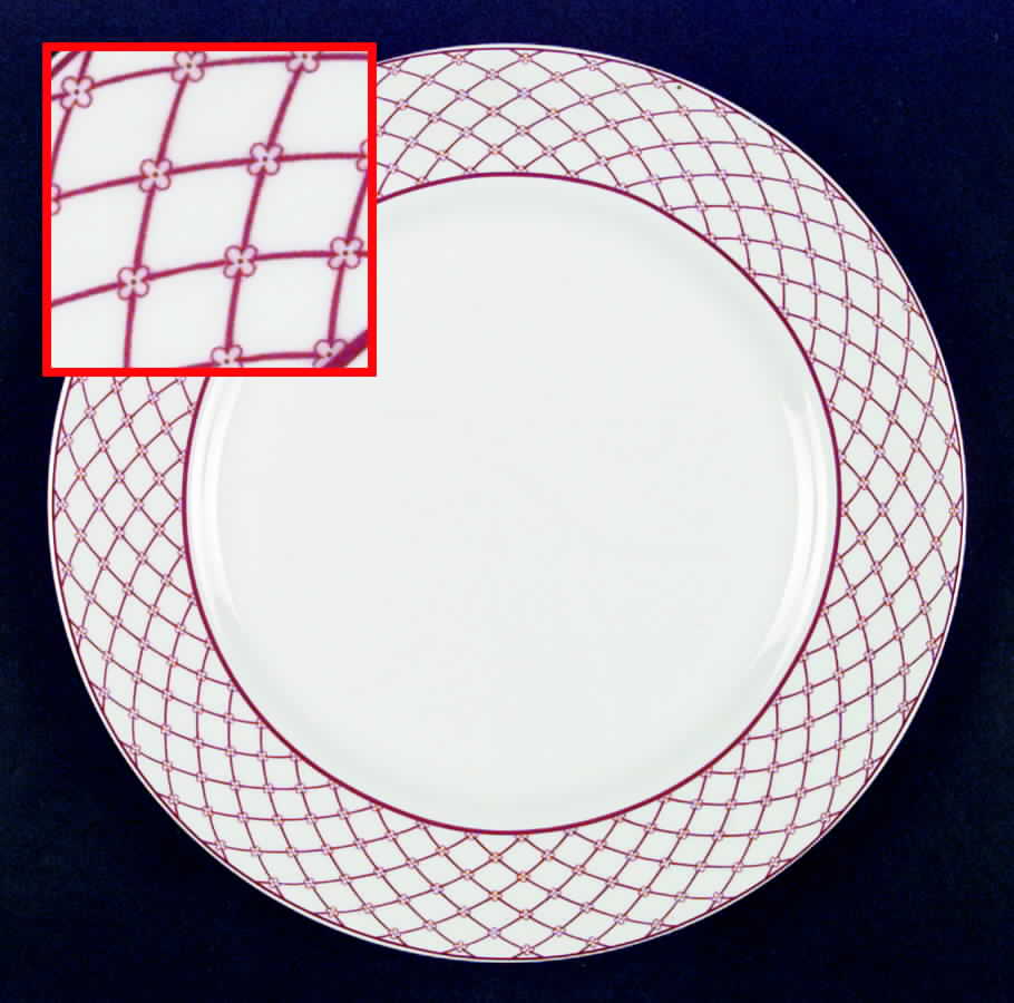 Grillage Red Dinner Plate by Taitu-1