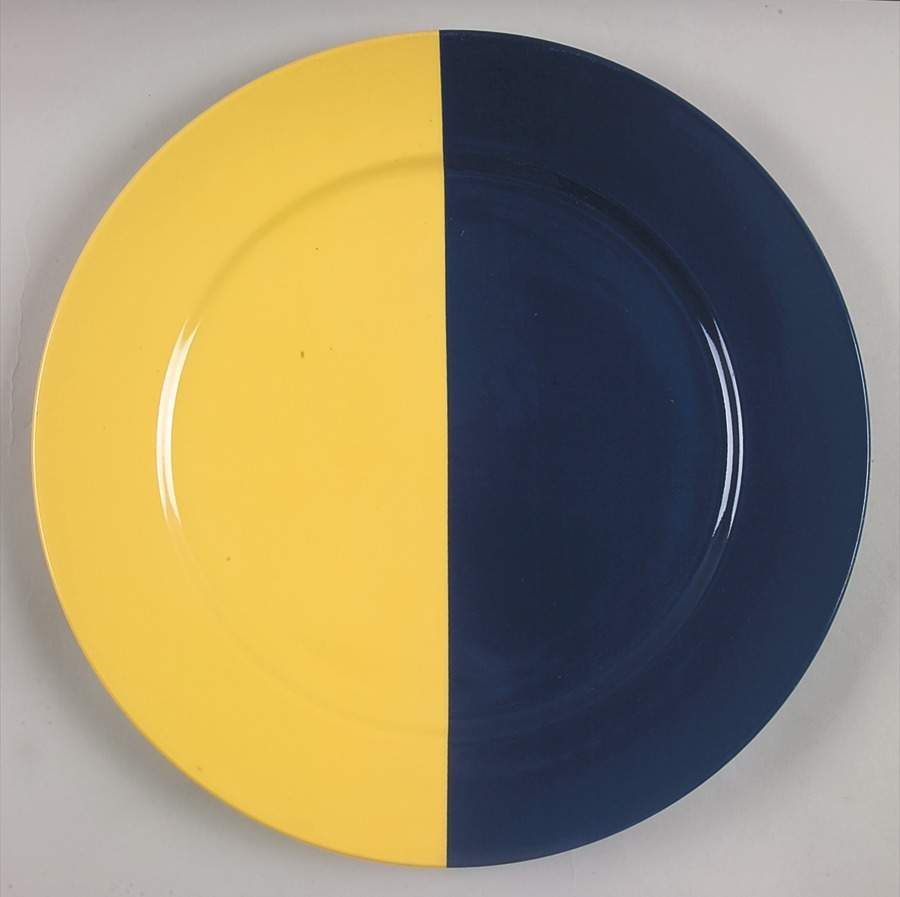 Intermezzo (Blue & Yellow) Round Service Plate (Charger) Chop Plate by Taitu-1
