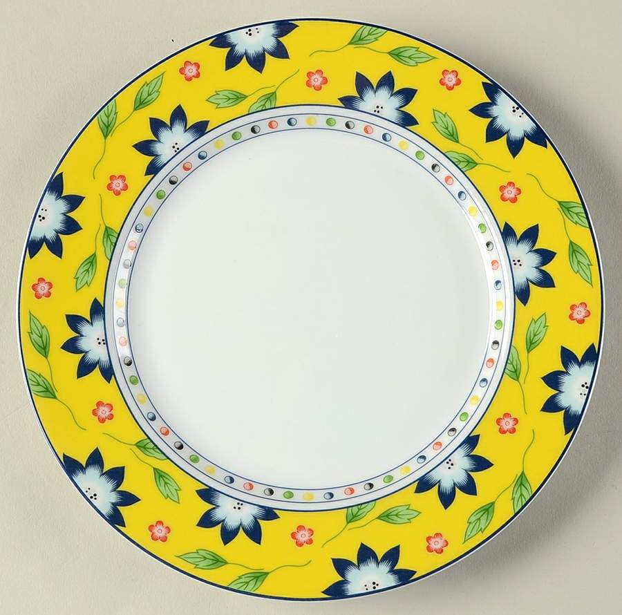 Primavera Yellow Salad Plate by Taitu-1