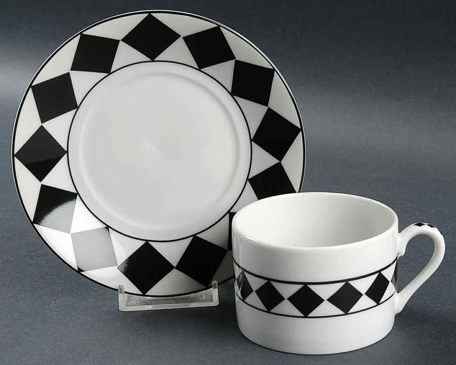 Rombi Flat Cup & Saucer Set by Taitu-1