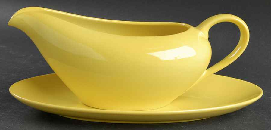 Uno Yellow Gravy Boat & Underplate by Taitu-1