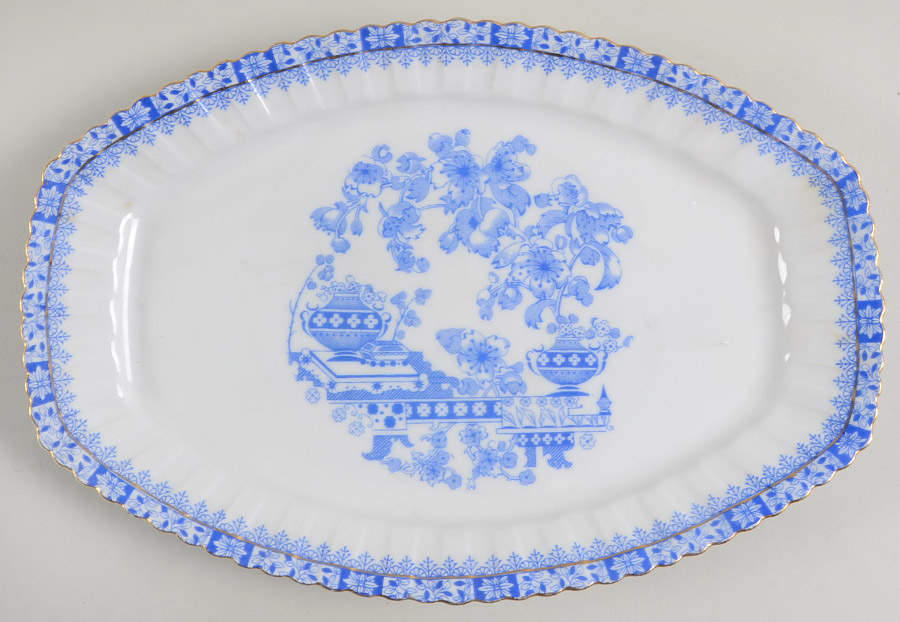 China Blau 12" Oval Serving Platter by Tuppack-1