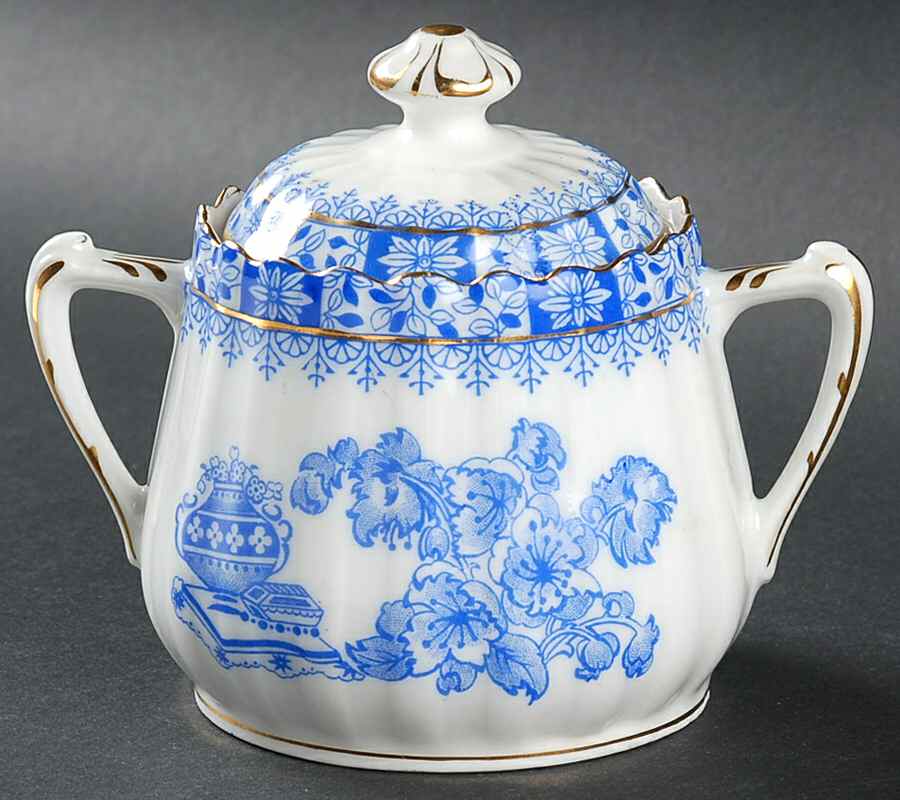 China Blau Sugar Bowl & Lid by Tuppack-1