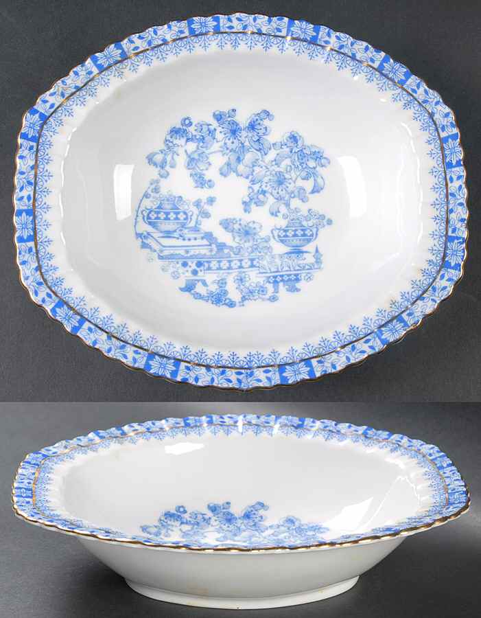 China Blau 8" Oval Vegetable Bowl by Tuppack-1