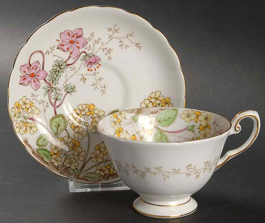 Alpine Flowers Footed Cup & Saucer Set by Tuscan - Royal Tuscan-1