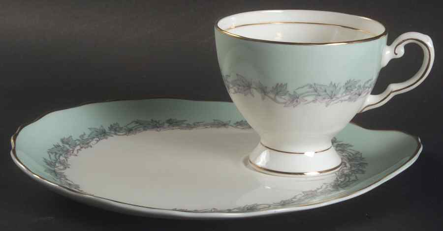 Aristocrat (Light Green) Snack Plate & Cup Set by Tuscan - Royal Tuscan-1