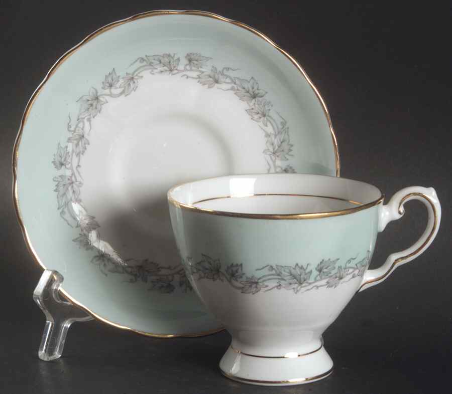 Aristocrat (Light Green) Footed Cup & Saucer Set by Tuscan - Royal Tuscan-1