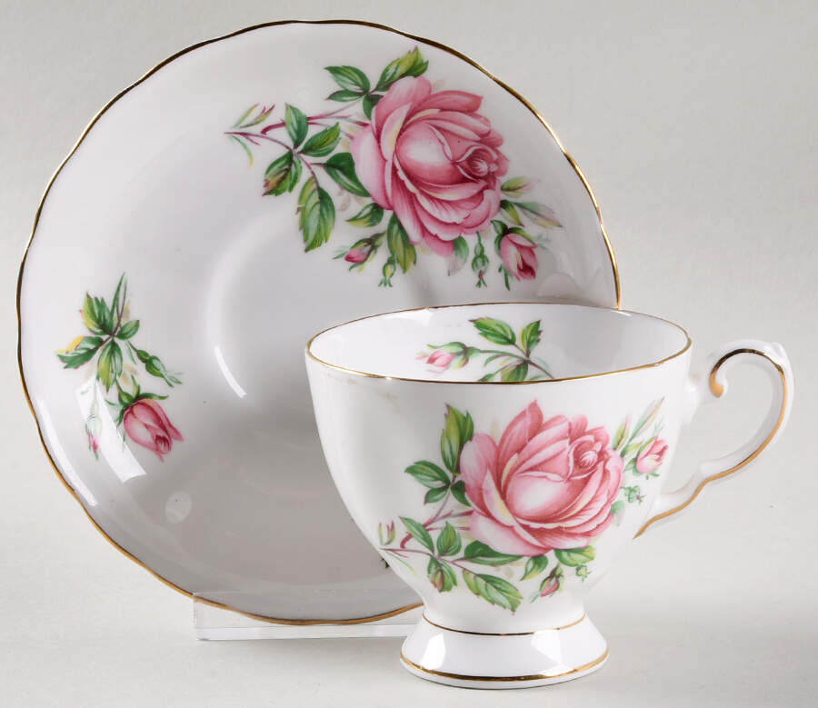 Birthday Flowers Footed Cup & Saucer Set by Tuscan - Royal Tuscan-1