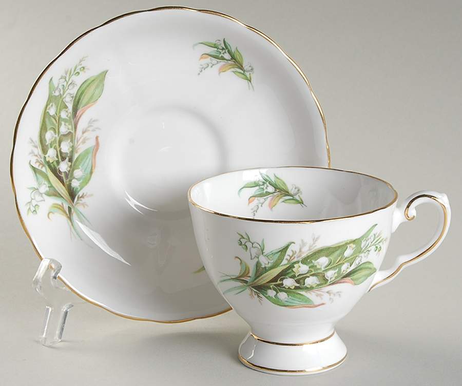 Birthday Flowers Footed Cup & Saucer Set by Tuscan - Royal Tuscan-1