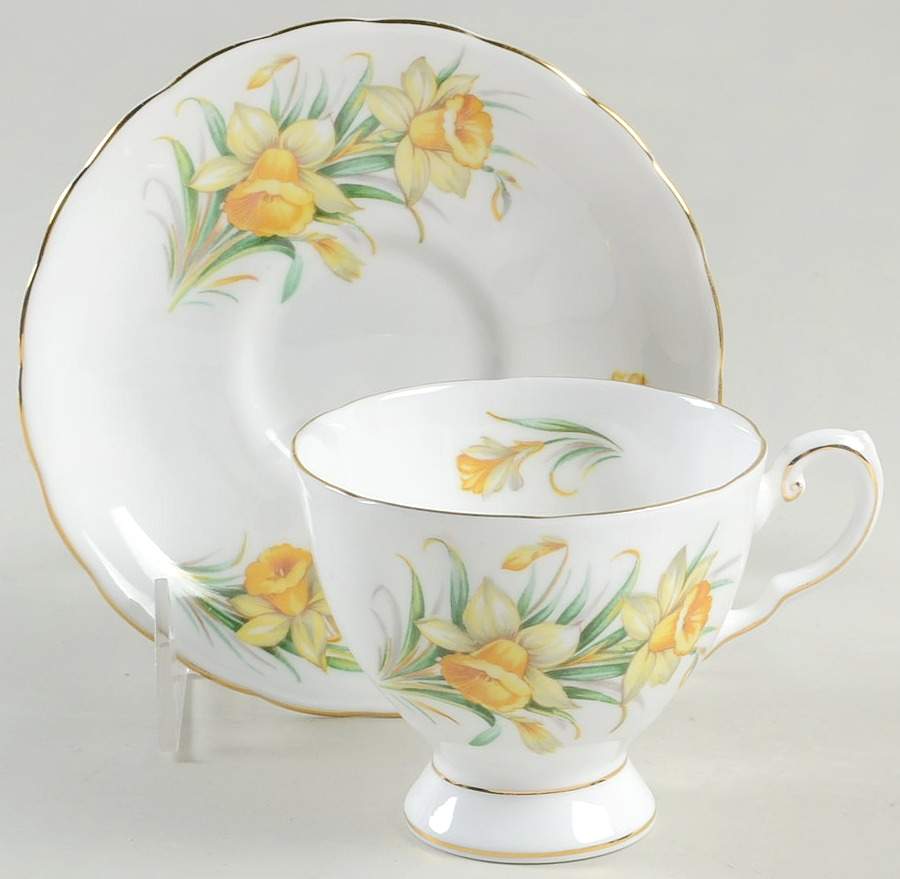 Birthday Flowers Footed Cup & Saucer Set by Tuscan - Royal Tuscan-1