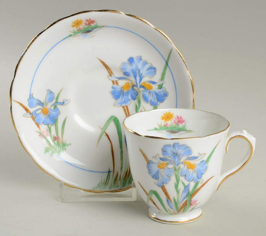 Blue Iris Footed Demitasse Cup & Saucer Set by Tuscan - Royal Tuscan-1