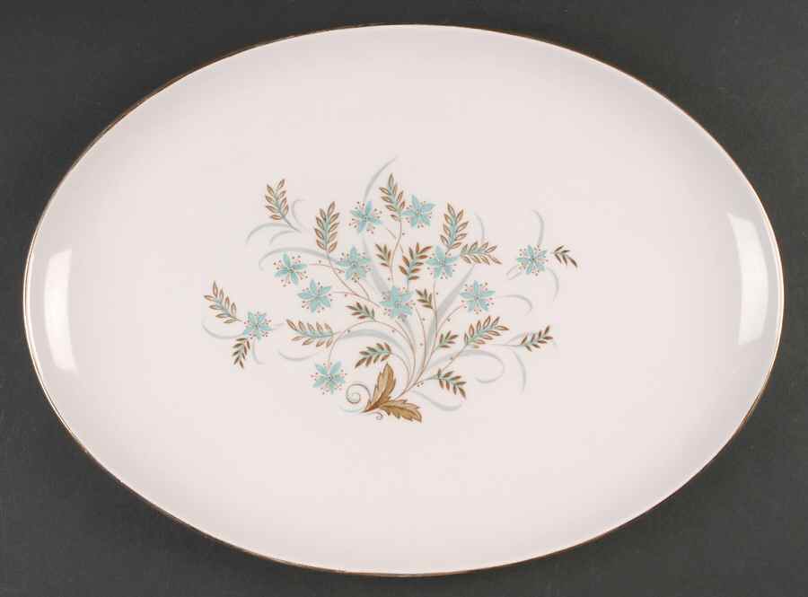 Blue Star (Pink Background) 15" Oval Serving Platter by Tuscan - Royal Tuscan-1