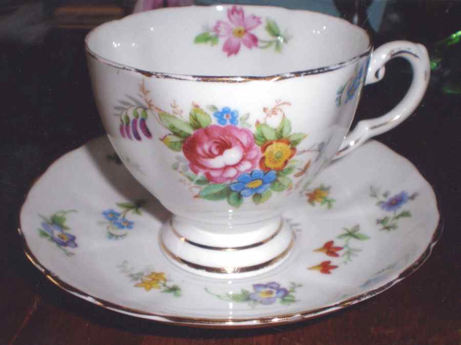 Bouquet Footed Cup & Saucer Set by Tuscan - Royal Tuscan-1