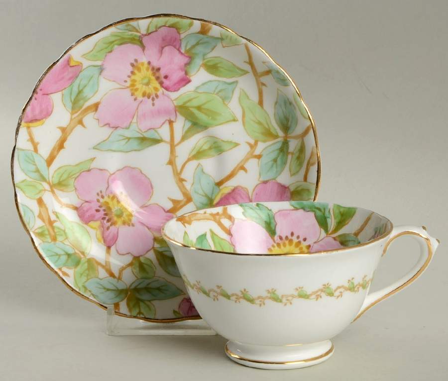British Columbia Dogwood Footed Cup & Saucer Set by Tuscan - Royal Tuscan-1