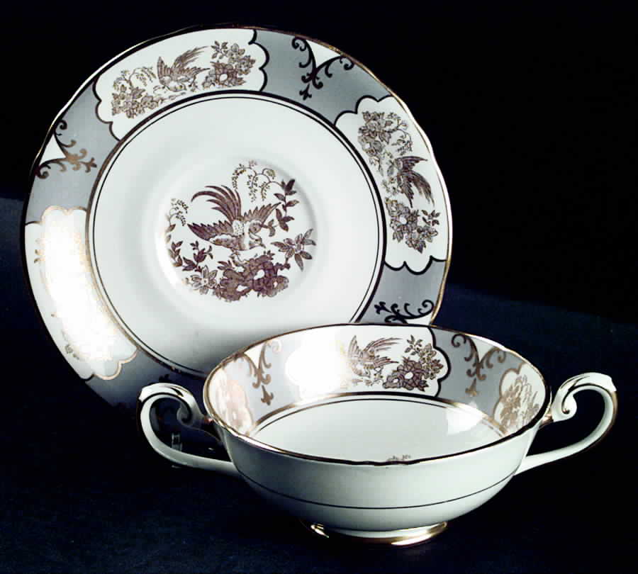 Celeste Footed Cream Soup Bowl & Saucer Set by Tuscan - Royal Tuscan-1