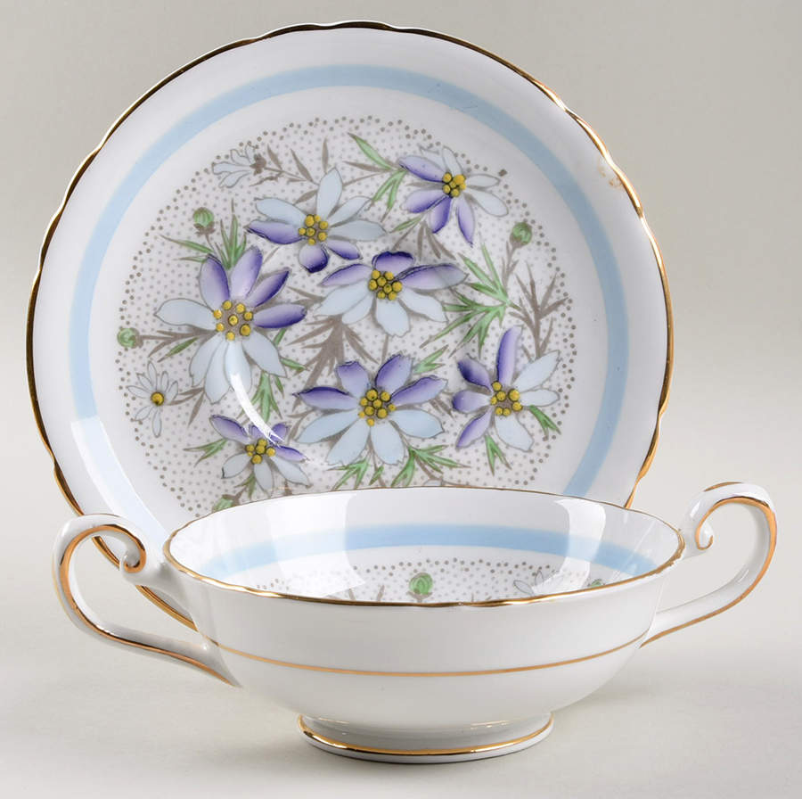 Devon Footed Cream Soup Bowl & Saucer Set by Tuscan - Royal Tuscan-1