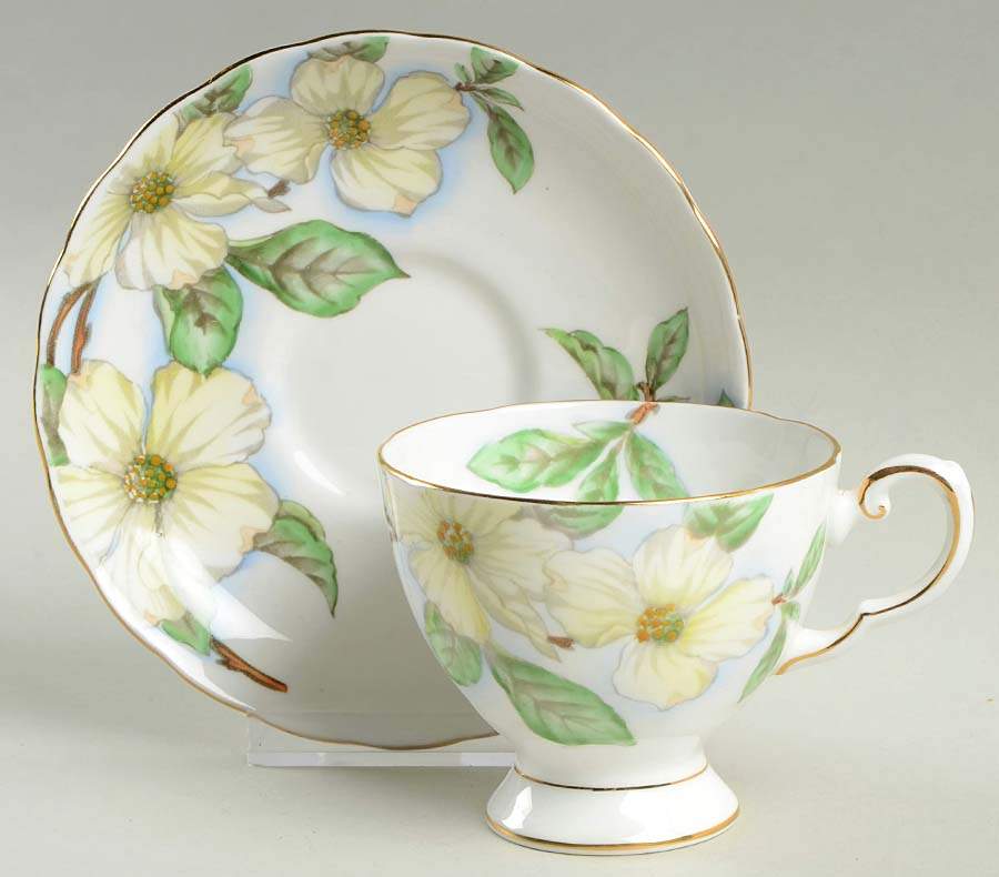 Dogwood Footed Cup & Saucer Set by Tuscan - Royal Tuscan-1
