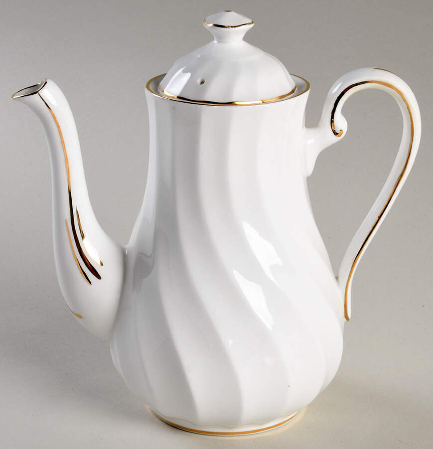 Dover (Gold Trim) Mini Coffee Pot & Lid by Tuscan - Royal Tuscan-1