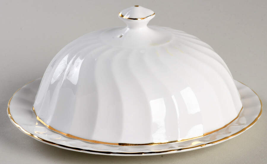Dover (Gold Trim) Round Covered Butter by Tuscan - Royal Tuscan-1
