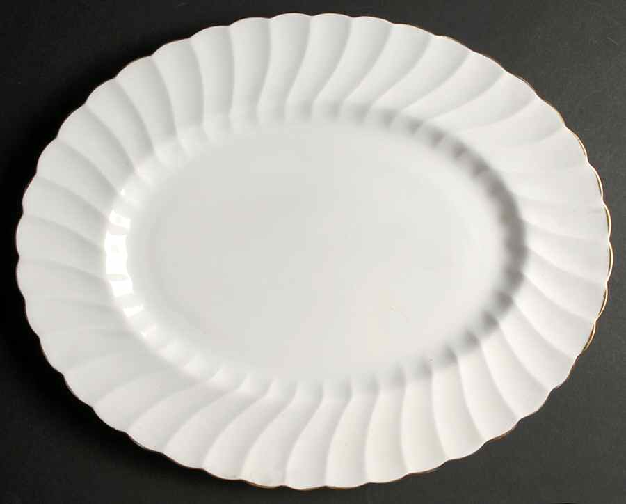 Dover (Gold Trim) 15" Oval Serving Platter by Tuscan - Royal Tuscan-1