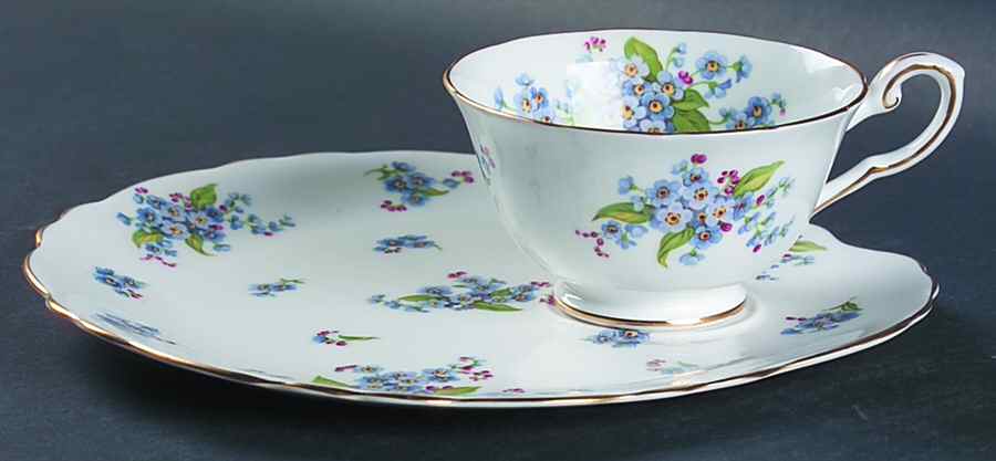 Forget Me Not Snack Plate & Cup Set by Tuscan - Royal Tuscan-1