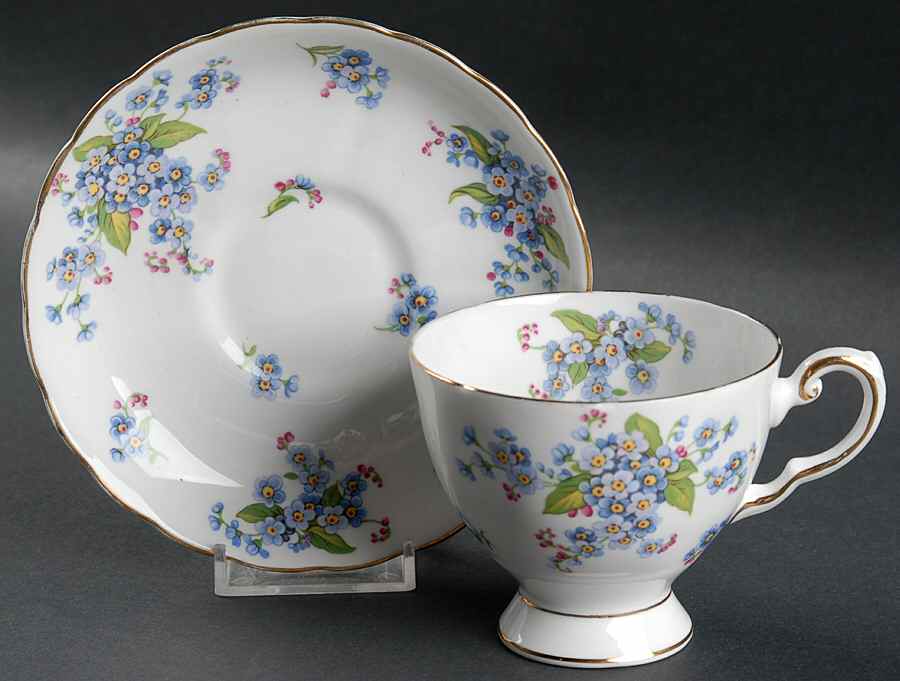 Forget Me Not Footed Cup & Saucer Set by Tuscan - Royal Tuscan-1