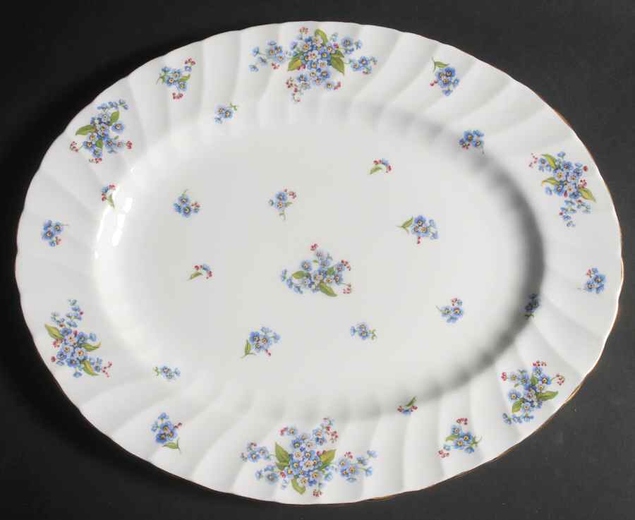 Forget Me Not 15" Oval Serving Platter by Tuscan - Royal Tuscan-1
