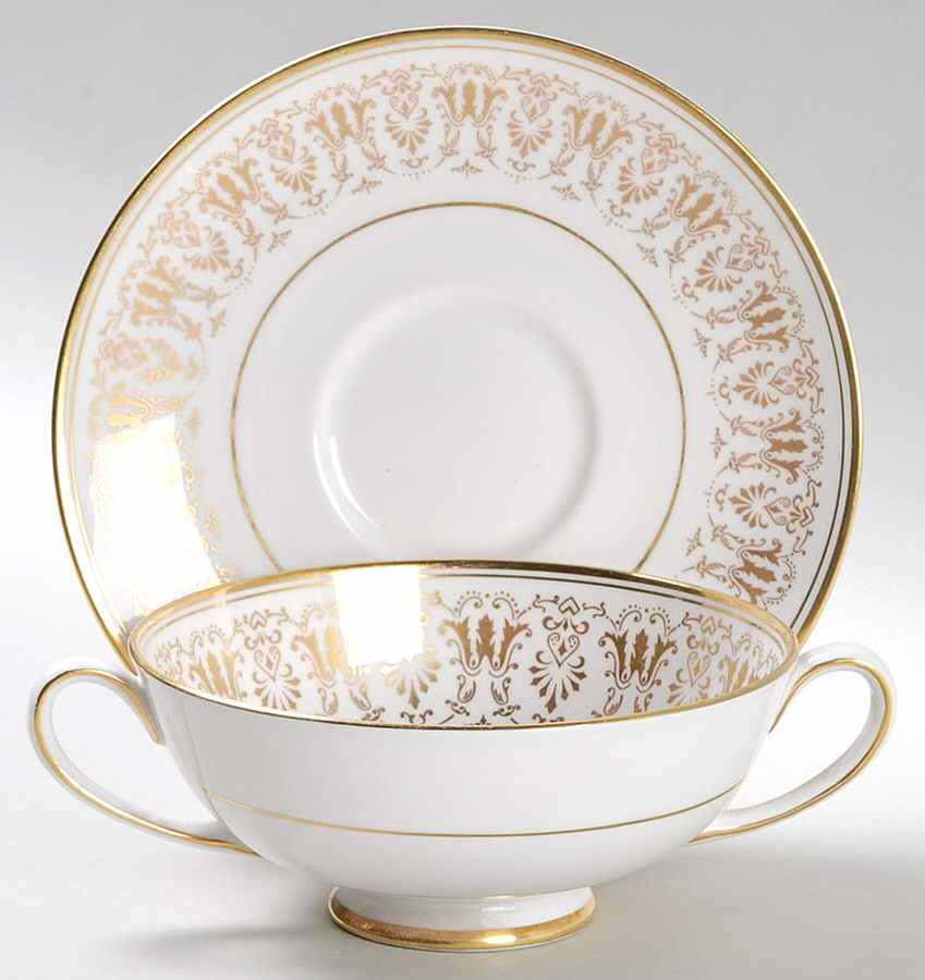 Gainsborough Footed Cream Soup Bowl & Saucer Set by Tuscan - Royal Tuscan-1