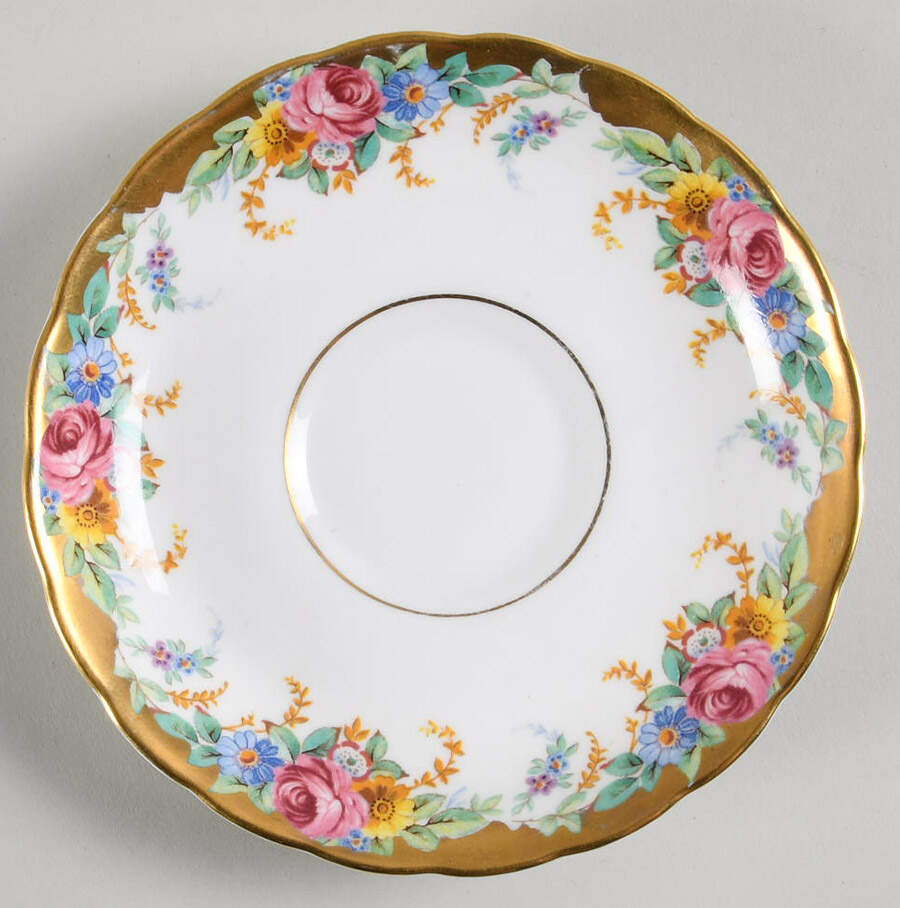 Garland (Wide Gold Trim) Saucer by Tuscan - Royal Tuscan-1