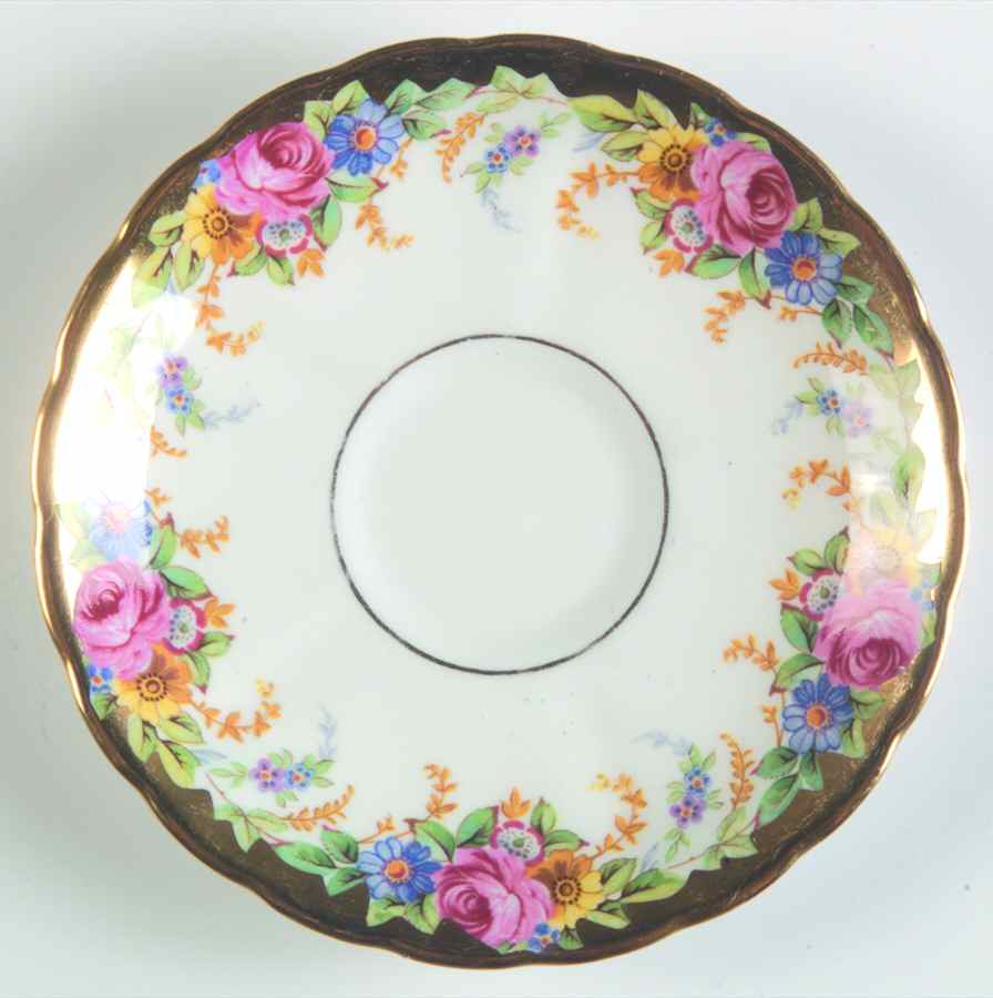 Garland (Wide Gold Trim) Saucer for Demitasse Cup by Tuscan - Royal Tuscan-1