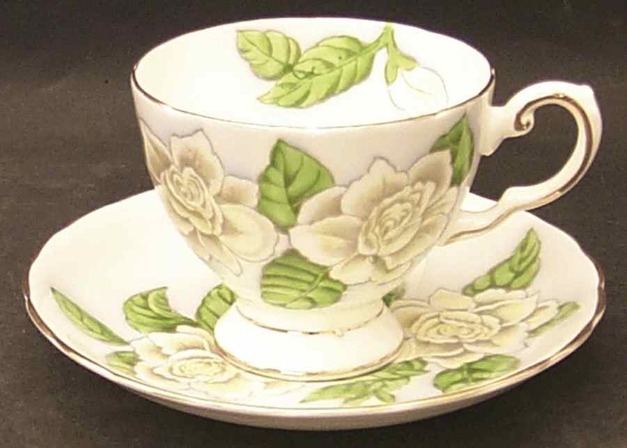 Hawaiian Flowers Footed Cup & Saucer Set by Tuscan - Royal Tuscan-1