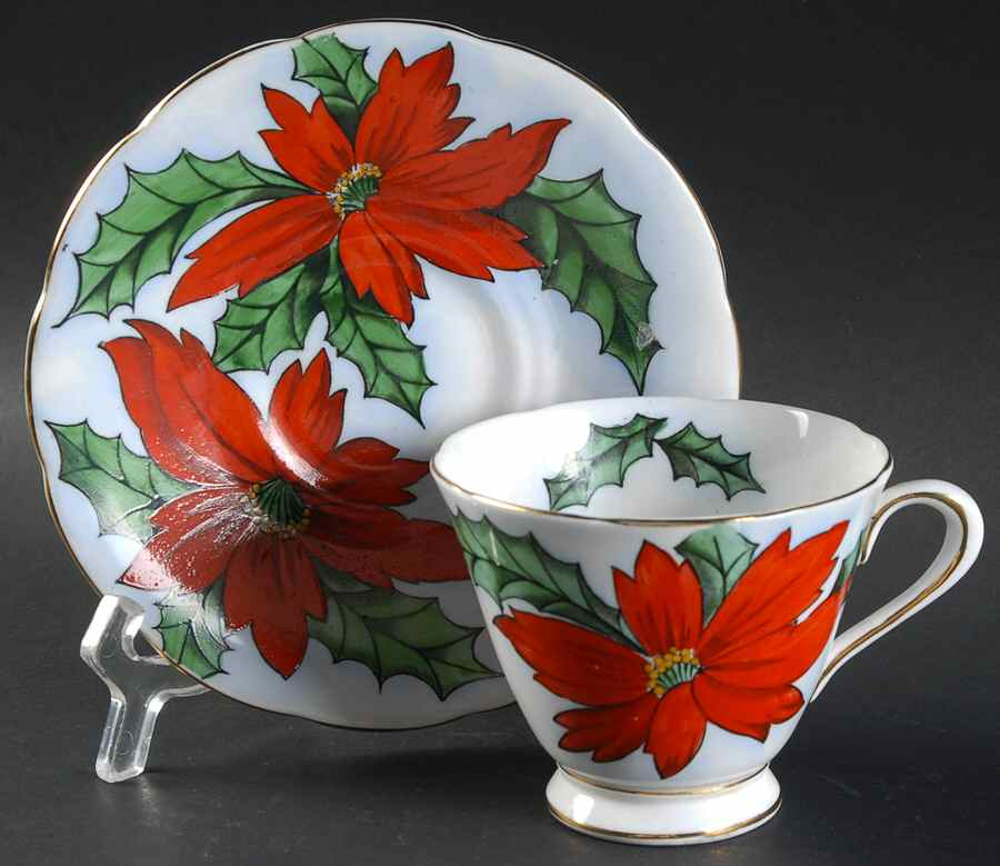 Hawaiian Flowers Footed Cup & Saucer Set by Tuscan - Royal Tuscan-1