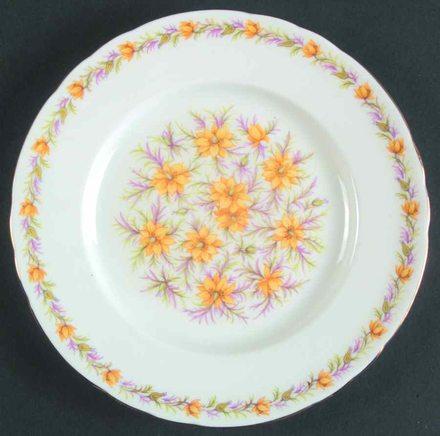 Love In The Mist Yellow Salad Plate by Tuscan - Royal Tuscan-1