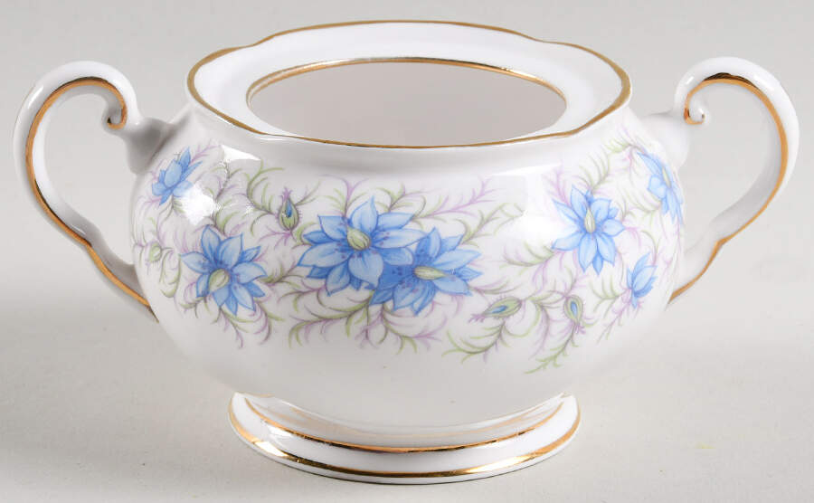 Love In The Mist Blue Sugar Bowl No Lid by Tuscan - Royal Tuscan-1