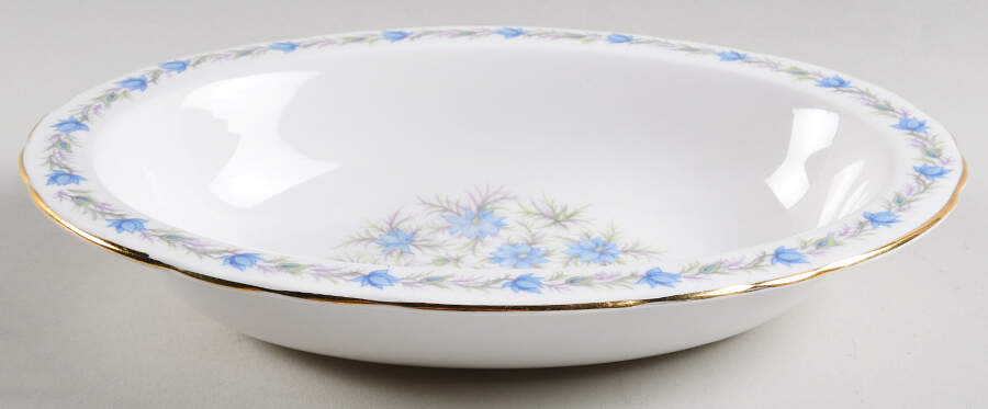 Love In The Mist Blue 9" Oval Vegetable Bowl by Tuscan - Royal Tuscan-1