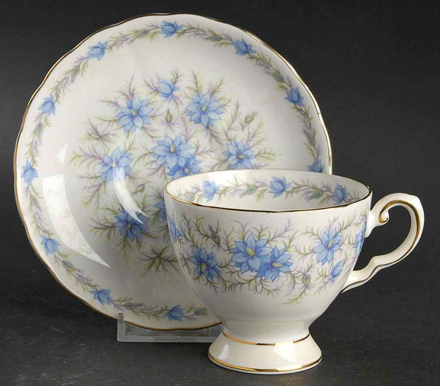Love In The Mist Blue Footed Cup & Saucer Set by Tuscan - Royal Tuscan-1