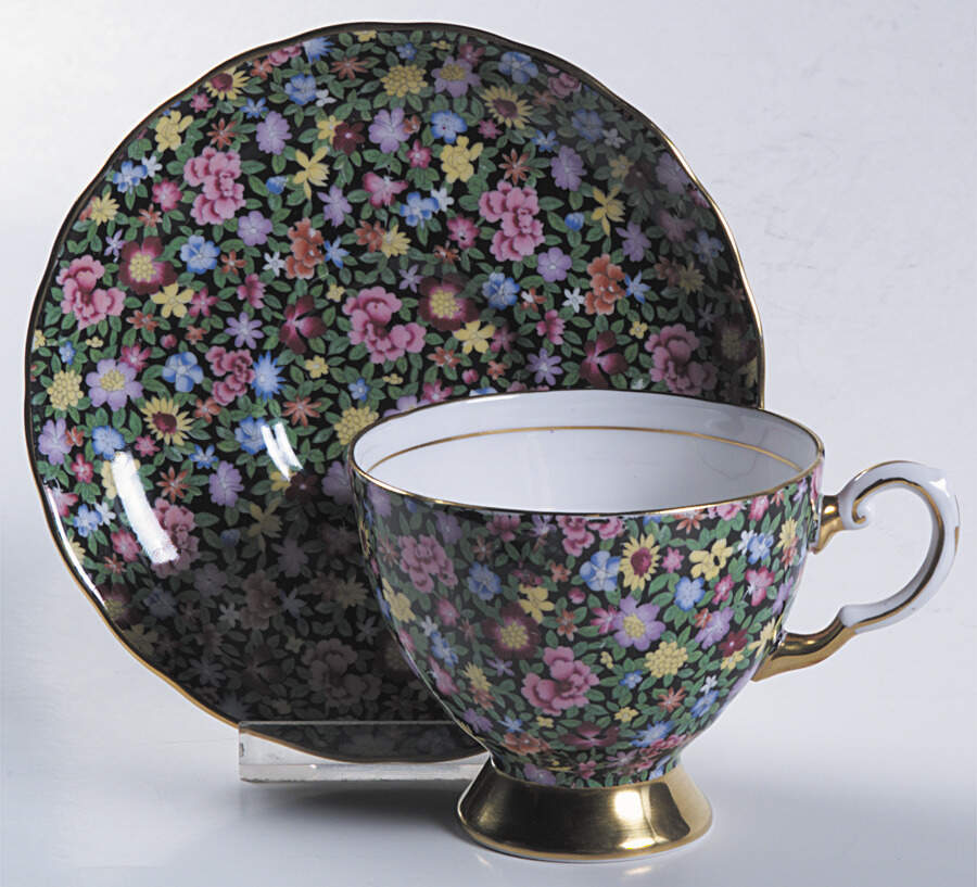 Mille Fleurs Footed Cup & Saucer Set by Tuscan - Royal Tuscan-1