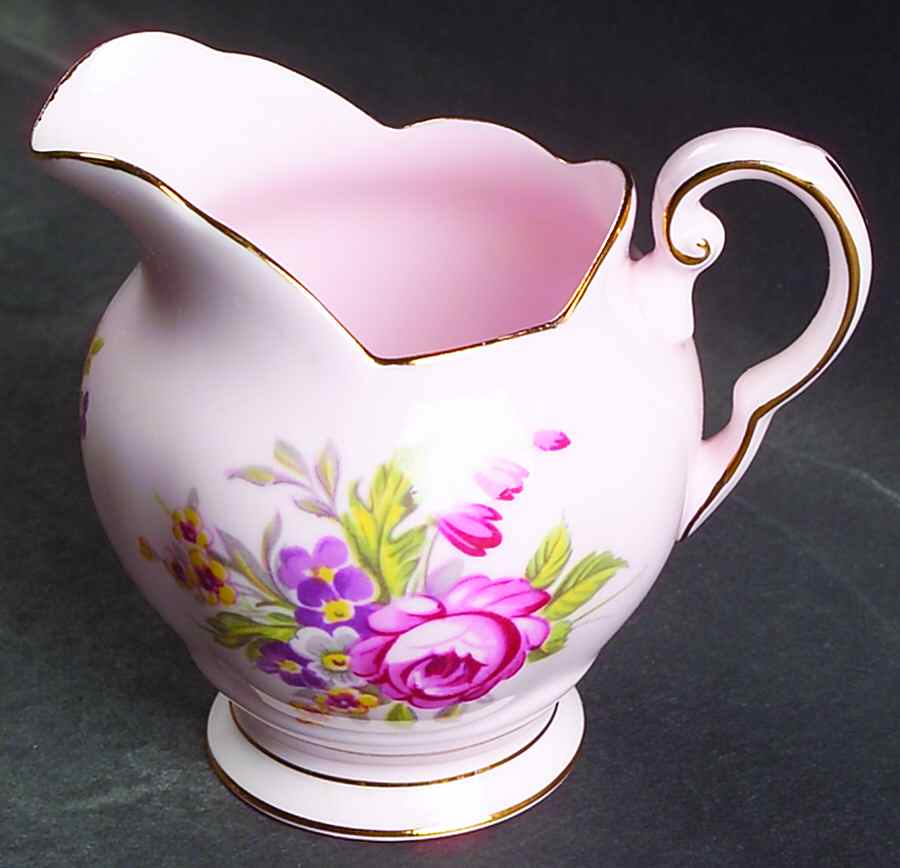 Montrose (Rim, Lt Pink Background) Mini Creamer by Tuscan - Royal Tuscan-1