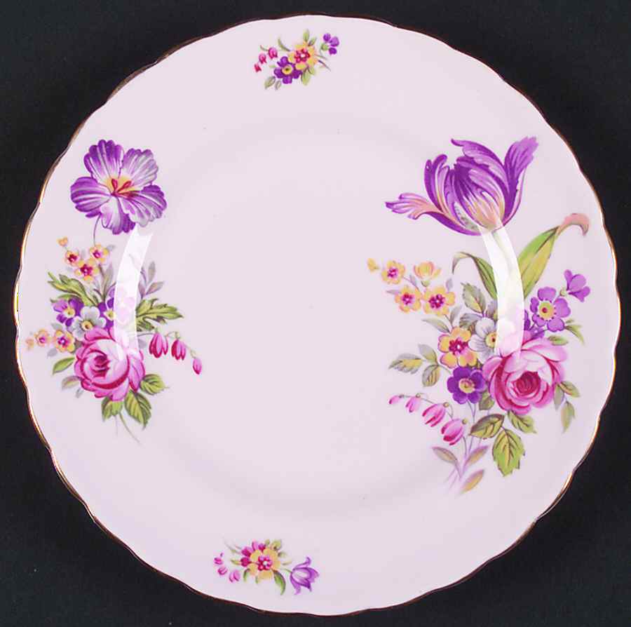 Montrose (Rim, Lt Pink Background) Bread & Butter Plate by Tuscan - Royal Tuscan-1