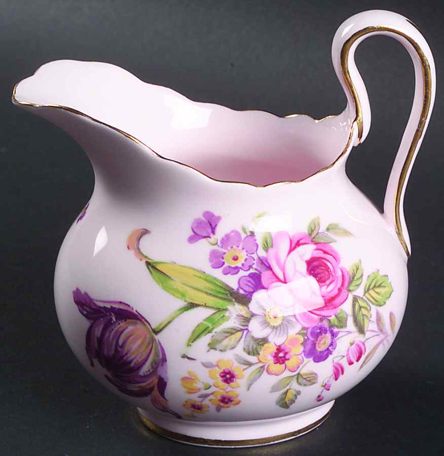 Montrose (Rim, Lt Pink Background) Creamer by Tuscan - Royal Tuscan-1